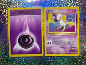 Pokemon TCG Regular: Promo 8 Mew; Unlimited Base Set 101/102 Psychic Energy - Picture 1 of 13