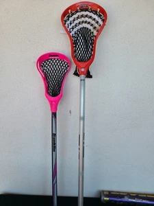 x2 STX Stallion 6000 Lacrosse Stick 40.5” GoPro Franklin 32" Youth Set Pink Red - Picture 1 of 11