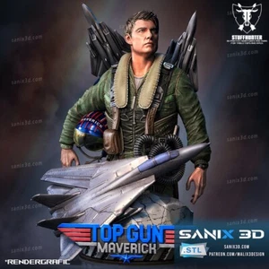 TOP GUN (Fan Art) - Maverick Tom Cruise Estatua Coleccionista Figura Modelo 1:8 - Imagen 1 de 7