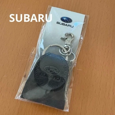 [Import duties included] SUBARU Genuine Leather Round Keychain Navy Dark Gray Us - Image 1 of 4
