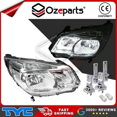 TYC Pair LH+RH Head Light Lamp + LED Globes For Holden Colorado RG 2012-2016 - Image 1 of 4