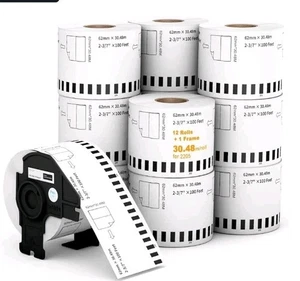 (12 rollos + 1 marco, etiquetas/rollo de 30,48 m) Labelebal Dk 2-3/7" x 100' directo... - Imagen 1 de 9