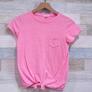 Camiseta Crewcuts Corbata Bolsillo Frontal Rosa Manga Corta Algodón Slub J Crew Niñas 14  - Imagen 1 de 6