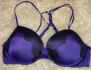 Victoria’s Secret bra lace racerback very sexy push-up underwire size 34C Padded - Picture 1 of 3