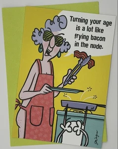***  FUNNY AGING ADULT FRYING BACON / HAPPY BIRTHDAY GREETING CARD - Picture 1 of 2