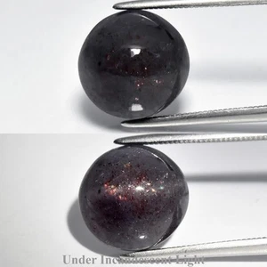 6.15ct Round Cabochon Natural Deep Bluish Violet Cat's Eye Iolite - Namibia Gem - Picture 1 of 6