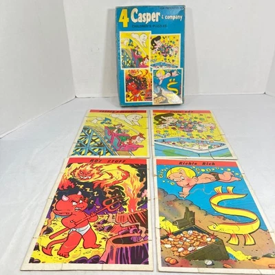 Vintage Casper and Company 4 Children's Puzzles For Preschool Age COMPLETE - Image 1 of 4