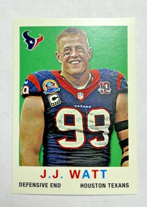 2013 Topps J.J. Watt Texans1959 Mini Football Insert Card #62 - Image 1 of 2