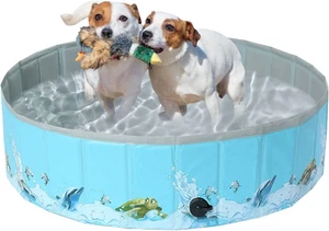 Piscina Pieghtvole per Cani Grandi, Antiscivolo Piscinetta per Cani Bambini Stab - Foto 1 di 12