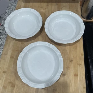 VTG 3 Mikasa French Countryside White Wide Rim F9000 9.75" Serving Pasta bowls * - Picture 1 of 15