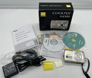 Nikon COOLPIX S4300 16.0MP Digital Camera Gold Touch Screen w/ Box & Accessories - Picture 1 of 16