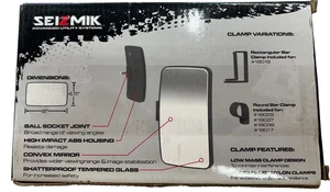 Seizmik- UTV Side/Rear View Mirror- 1.5" Round Bar Clamp- SM-18037 - Picture 1 of 5