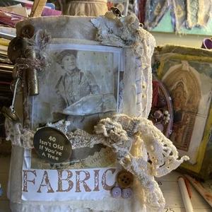 Junk Journal, Grungy Fabric, Found Objects - Picture 1 of 17