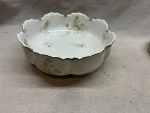 Haviland Limoges 9" Porzellan Gemüse Servierschale mit Gold & Blumenmuster  - Bild 1 von 6
