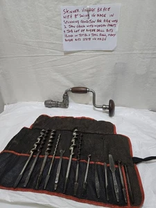 SKINNER UK MADE VINTAGE BRACE AUGER BITS 13 PCS + ROLL JOB LOT GOOD VINTAGE - Picture 1 of 23