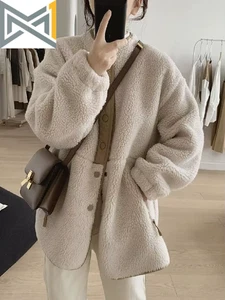 Y2K Korean Version Winter Clothes Women Jackets Lambwool Coat Fashion Casual Loo - Bild 1 von 9