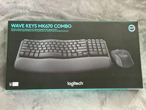 Logitech Wave Keys MK670 Combo Ergonomic Wireless Keyboard & Mouse Bundle ~ NEW - Picture 1 of 2