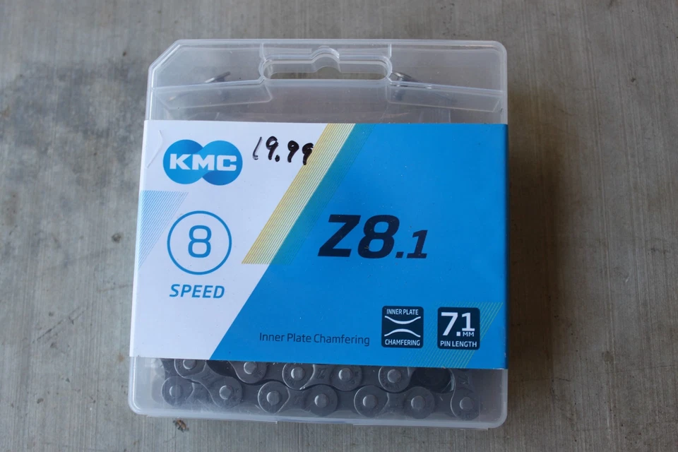 KMC Z8.1 灰色链条适用于 5、6、7 或 8 速自行车 — 第 1/1 张图片