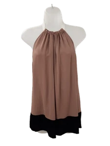 REISS Ladies UK Size 8 Mink Faye-Halter Neck Drape Back Blouse Unworn With Tags - Picture 1 of 11