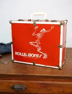 Vintage 1980 Roller Bones Skating Skateboard Powell Case Derby box skeleton RARE - Picture 1 of 12
