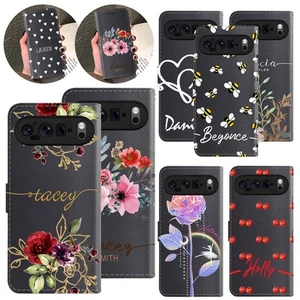 Flip Custom Name Case Leder Wallet Cover für Google Pixel 9 Pro XL 8A 7 6A 9A - Bild 1 von 55