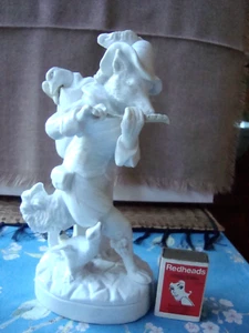 Vintage/Antique Charming Parianware Flute Playing Wolf Figurine ~ 21cm - Picture 1 of 13