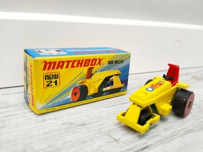 Matchbox Superfast No 21 Rod Roller Star & Flame Label VNMIB. Red rear wheels. - Image 1 of 4