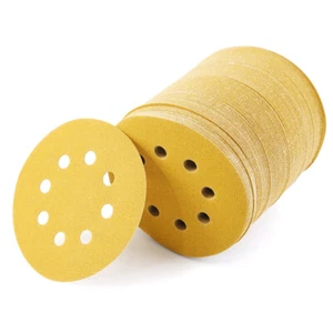 100PC 5 inch Sanding Discs 60-800 Grit 8-Hole Hook Loop Orbital Sander Sandpaper - Picture 1 of 24