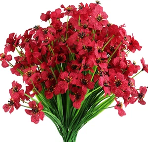 12 Bundles Outdoor Artificial Flowers No-Fade Uv-Resistant Faux Plants for Plant - Picture 1 of 12