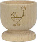 'Pram with Heart Balloon' Wooden Egg Cup (EC00021755)