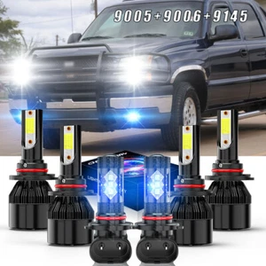 Fits Chevrolet Avalanche 2002-2005 1500 2500 Headlight Fog Light white+blue 6x - Picture 1 of 18