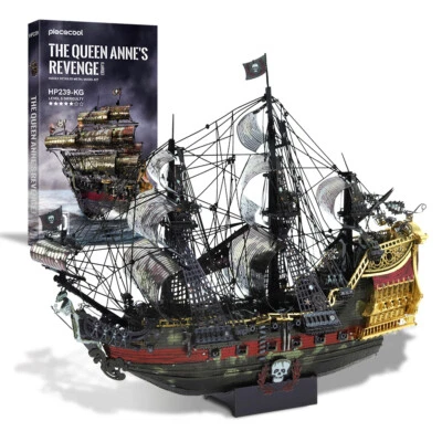 Piececool The Queen Anne’S Revenge Pirate Ship Metal Model Building Toy Set Gift - Image 1 of 4