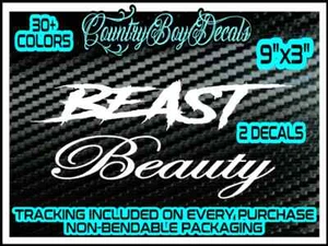 BELLEZA & BEAST 2 Calcomanías de vinilo Pegatina Diesel Camión JDM Turbo Boost Car Neo - Imagen 1 de 3