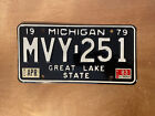 1979 Michigan License Plate w/ 1983 Sticker # MVY 251