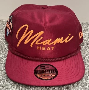 New Era Miami Heat The Golfer Red Neon Script Snapback Adjustable Rope Hat Cap - Picture 1 of 7