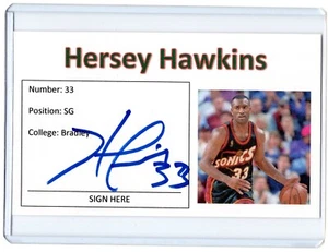 HERSEY HAWKINS NBA SuperSonics Auto handsigniert signed 3x5 Karteikarte A - Bild 1 von 1