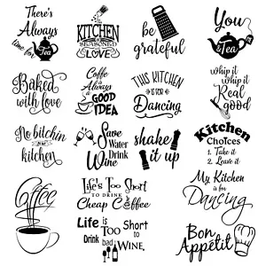 KITCHEN WALL STICKERS,  Wall Art Decal Quotes, Vinyl Wall Decoration  N158 - Picture 1 of 21