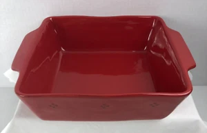 Pier 1 Imports Tosco Ovenware Baking 9" Square Casserole Dish Red Portugal - Picture 1 of 8