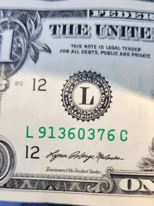 Banconota da 1 dollaro 2021 ($1) non circolata consecutiva sequenziale BEP Wrap - 1 banconota - Foto 1 di 1