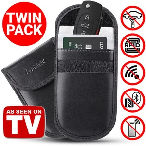 2x Autoschlüssel Signalblocker Etui Faraday Käfig Anhänger Tasche schlüssellos RFID Sperrtasche - Bild 1 von 8