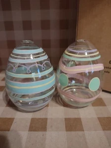 Princess House Crystal Oil Lamps EASTER EGGS #6350 New in Box - Picture 1 of 6