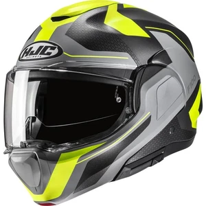 HJC F100 Bios Yellow Flip Front Motorcycle Helmet Flip-Back System Motorbike Lid - Picture 1 of 3