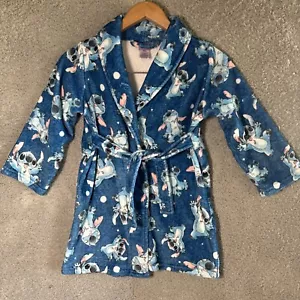 Disney Stitch Blue Kids Comfy Robe Front Tie Unisex Size XS 4/5 - Picture 1 of 9