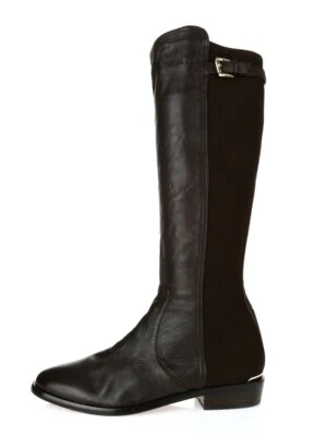 Botas de mujer COACH LILAC de cuero marrón oscuro hasta la rodilla talla 10 B $398 Foto 1 de 4