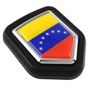 Venezuela flag Car Truck Black Shield Grill Badge grille chrome emblem - Imagen 1 de 12