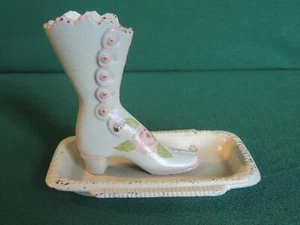 Vintage Cast Iron Victorian Ladies Figural Button Shoe Boot Match Safe Striker - Picture 1 of 6