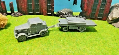 Hanomag SS-100 Trattore + Rampenwagen PF-12 Wehrmacht WW2 Kit 1/87 1/72 1/48 - Immagine 1 di 4