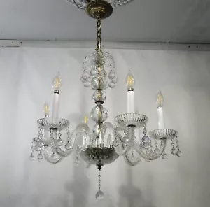 Antique Vintage Chandelier Crystal Elegant Hanging Crystal Balls Hollywood - Picture 1 of 5