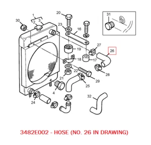 Genuine Perkins Hose 3482E002 for D3152, 3152 Perkins - Picture 1 of 1