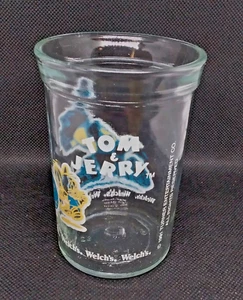 Tom & Jerry Welch's ACL Glas Jelly Jar 1991 Turner Ent. BLAU & GELB - FUSSBALL - Bild 1 von 8